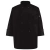 Ten Pearl Button Black Chef Coat Thumbnail